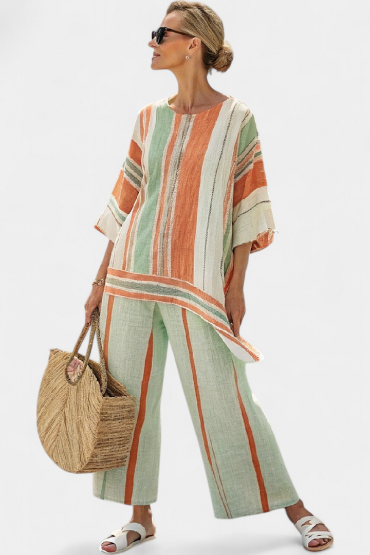 Bellmere | Top asimétrico elegante y pantalón ancho