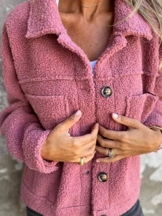 Fernanda | Chaqueta suave de piel sintética con botones