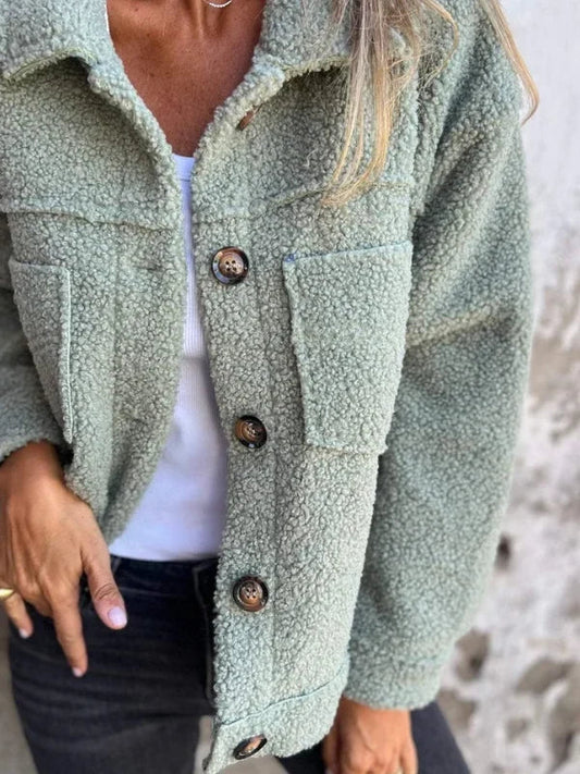 Lidia | Chaqueta suave de piel sintética con botones