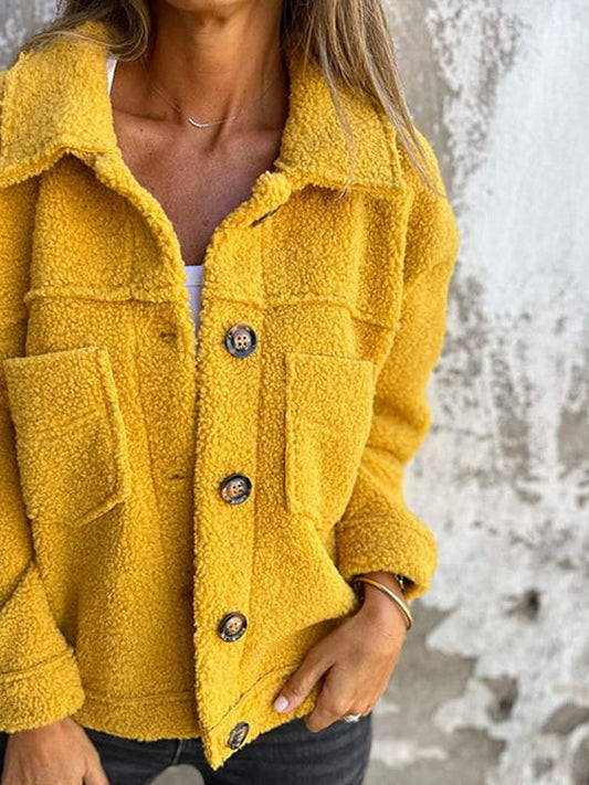 Renata | Chaqueta suave de piel sintética con botones
