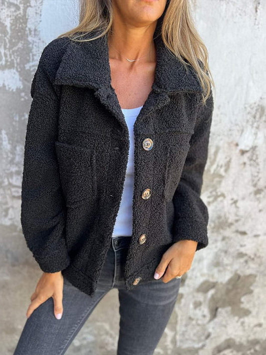 Giovanna | Chaqueta suave de piel sintética con botones
